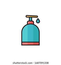 ilustración vectorial de icono de champú. diseño de esquema rellenado por iconos de champú
