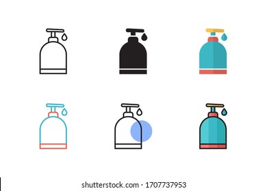 shampoo icon vector with six different style design. isolated on white background