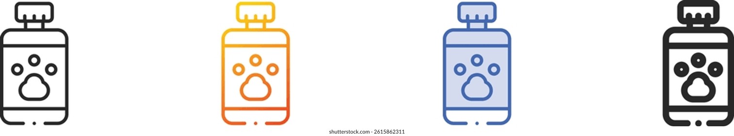 shampoo icon.Thin Linear, Gradient, Blue Stroke and bold Style Design Isolated On White Background