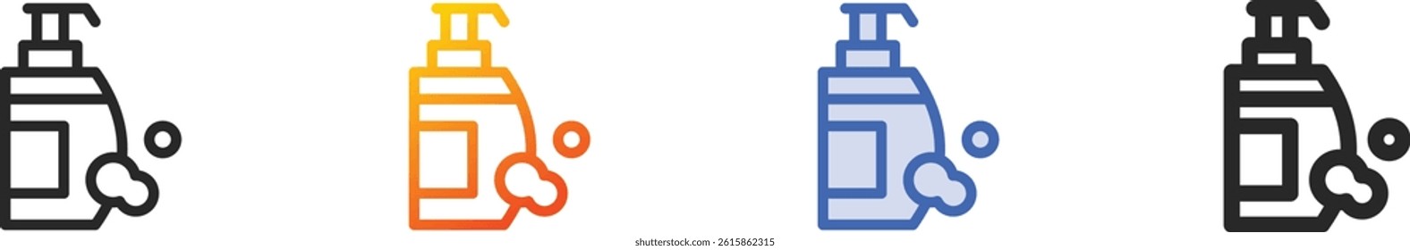 shampoo icon.Thin Linear, Gradient, Blue Stroke and bold Style Design Isolated On White Background