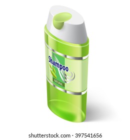Shampoo Isometric Green Icon on White Background for Design
