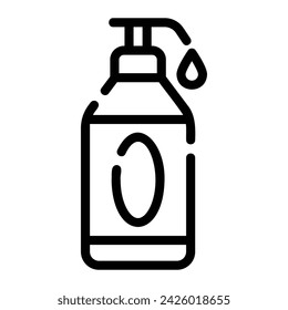 Icono de línea de champú de fondo blanco