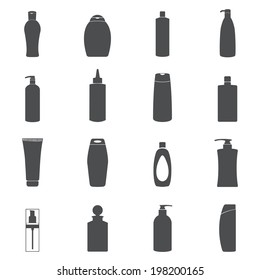 Shampoo & Liquid Soap Icon Set.