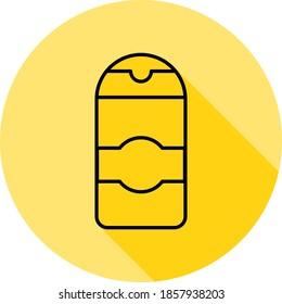 shampoo outline icon in long shadow style