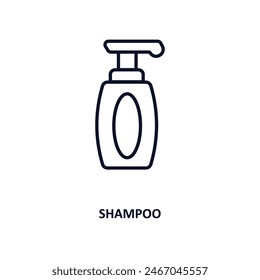 shampoo outline icon.  Thin line icon from cleaning collection. Editable vector isolated on white background