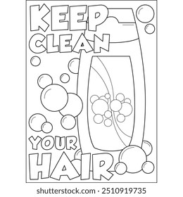 shampoo personal hygiene coloring book page for kids and adults creative coloring mindful relaxation activity