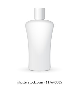 Shampoo Plastic Bottle On White Background Isolated. Ready For Your Design. Product Packing Vector EPS10