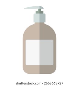 Shampoo with pump dispenser flat color icon. Balm hair vector illustration isolated on white background.