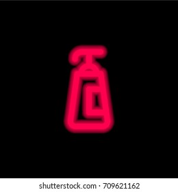 Shampoo red glowing neon ui ux icon. Glowing sign logo vector