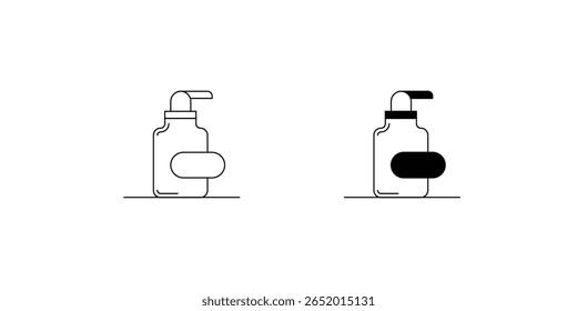 shampoo set icon with white background vector stock illustration