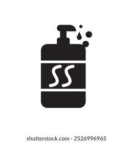 Shampoo silhouette flat icon vector illustration, hair care, salon icon, hygienic product, isolated on white background. 