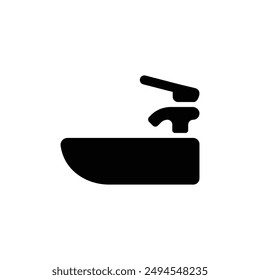 Shampoo sink icon. Flat silhouette version.