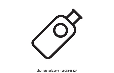 Icono plano de champú y jabón en la imagen vectorial de fondo blanco