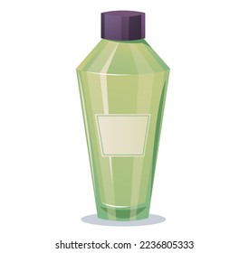 Shampoo spa cosmetic plastic bottle template isolated on white background.  Vector flat graphic design element concept illustration