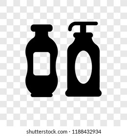 Shampoo vector icon isolated on transparent background, Shampoo transparency logo concept