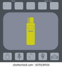 shampoo  vector icon on a gray cine-film backround. Flat design style