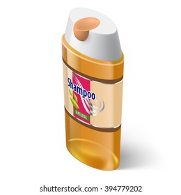 Shampoo Yellow Icon in Isometric Style on White Background