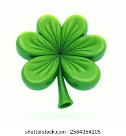 Shamrock 3D icon vector. Clover illustration sign. St Patricks Day symbol or logo. Can be used for websile and mobile device. vector illustration with white background