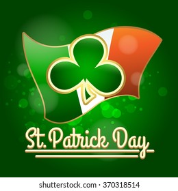 Shamrock against Irish flag. St. Patrick's Day Design.