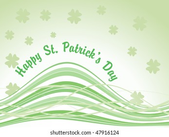 shamrock background with curve stripes, vector illustration
