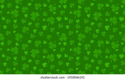 fondo de shamrock, patrón verde sin costuras, ilustración vectorial