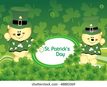 shamrock background with leprechaun, beautiful banner