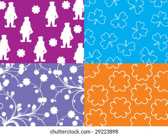 shamrock background with leprechaun silhouette
