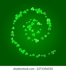Shamrock background for Saint Patricks Day. Lucky trefoil confetti. Glitter frame of clover leaves.	 Template for poster, gift certificate, banner. Festal shamrock background.
