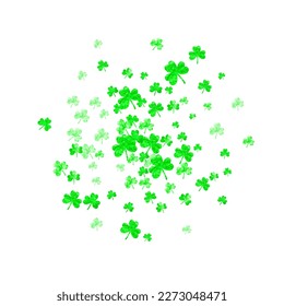 Shamrock background for Saint Patricks Day. Lucky trefoil confetti. Glitter frame of clover leaves.	 Template for special business offer, banner, flyer. Celtic shamrock background.