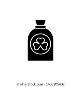 Shamrock Bag in the Circle icon. Simple glyph, flat vector of Saint Patricks Day icons for UI and UX, website or mobile application