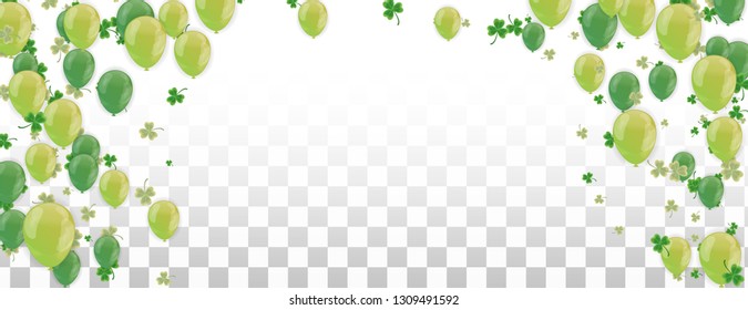Shamrock and balloons green vector Illustration of a St. Patrick's Day Background 