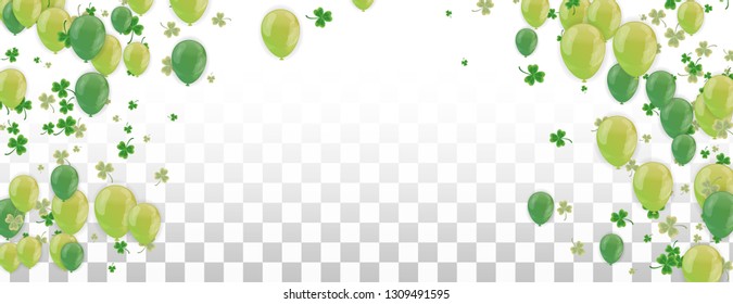 Shamrock and balloons green vector Illustration of a St. Patrick's Day Background 