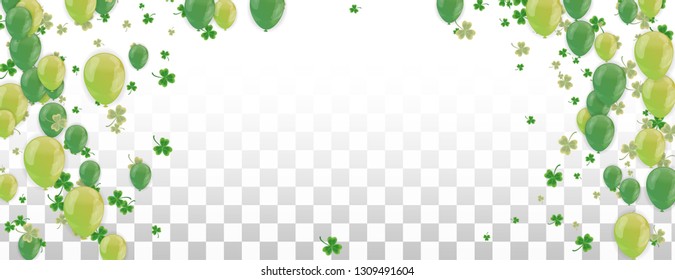 Shamrock and balloons green vector Illustration of a St. Patrick's Day Background 