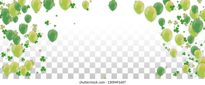 Shamrock and balloons green vector Illustration of a St. Patrick's Day Background 