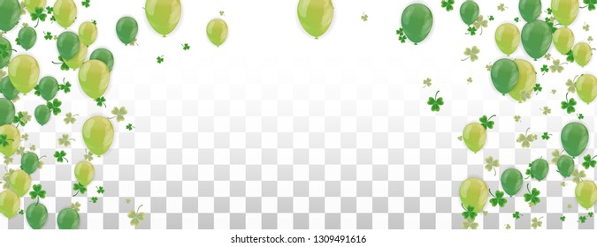 Shamrock and balloons green vector Illustration of a St. Patrick's Day Background 