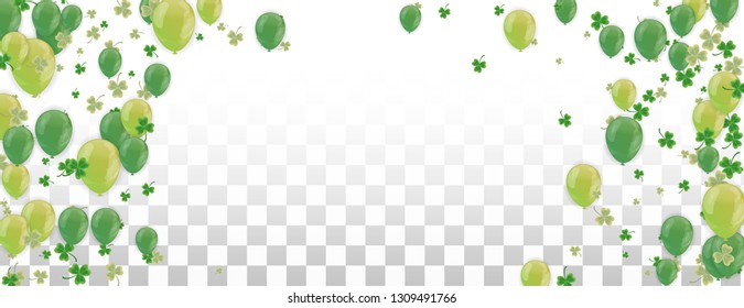 Shamrock and balloons green vector Illustration of a St. Patrick's Day Background 
