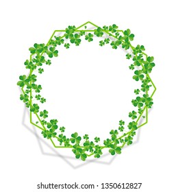 Shamrock banner with white background.