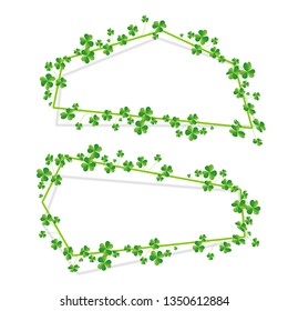 Shamrock banner with white background.