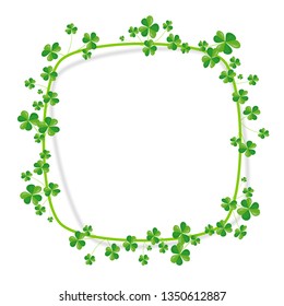 Shamrock banner with white background.