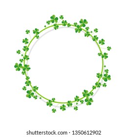 Shamrock banner with white background.