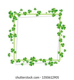 Shamrock banner with white background.
