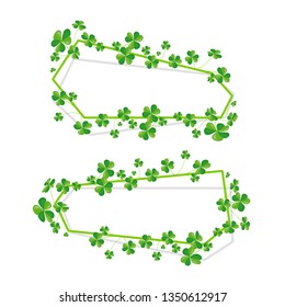 Shamrock banner with white background.