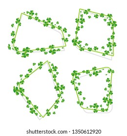 Shamrock banner with white background.