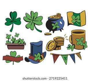 shamrock belo conjunto de ilustração vetor