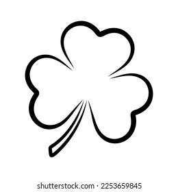 shamrock black art line icon, symbol of ireland, St Patrick Day vector illustration