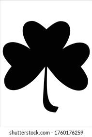 Shamrock - silueta vectorial negra para logotipo o pictograma. Trébol de tres hojas - una silueta para la identidad corporativa.