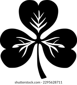 Shamrock - Black and White Isolated Icon - Vector illustration