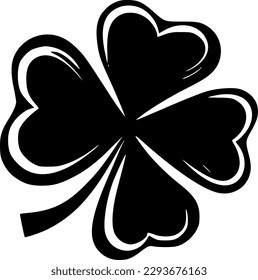 Shamrock | Black and White Vector illustration