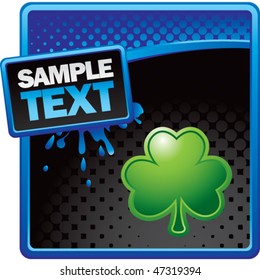 shamrock blue and black halftone grungy ad