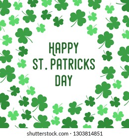Shamrock border. Happy St. Patrick`s day banner. Vector